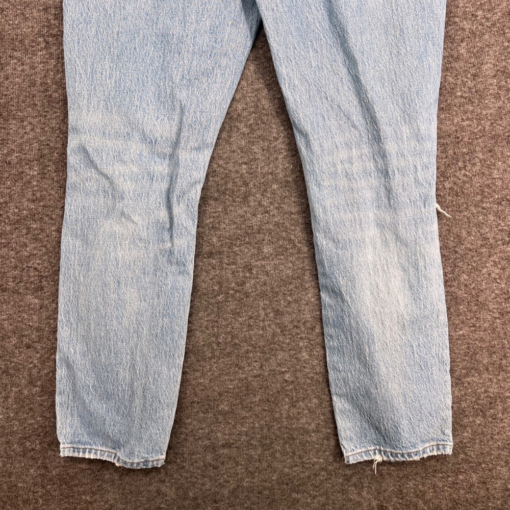Madewell Perfect Vintage Jeans Light Wash Ripped Knee High Rise Straight Leg 28 - Picture 8 of 13